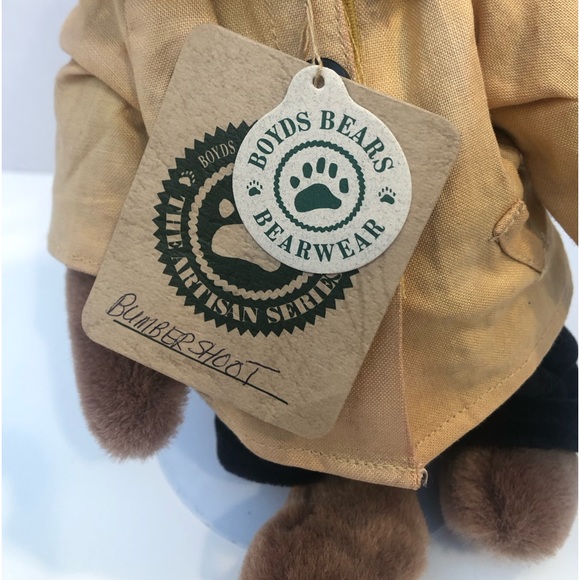 Boyd’s Bear 9” Bumbershoot Yellow Raincoat and Hat manufactured in 1999 - Picture 7 of 7